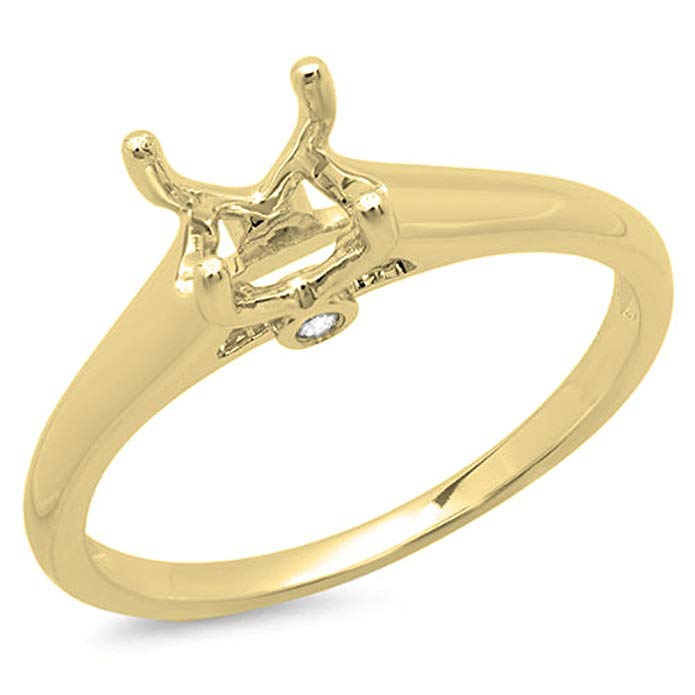 Dazzlingrock Collection 0.05 Carat (ctw) 14K Gold Round Diamond Ladies Engagement Semi-Mount Ring (No Center Stone)