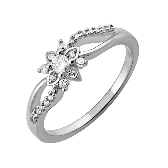 14k Gold Diamond Engagement Ring Band (1/5 Carat) - IGI Certified