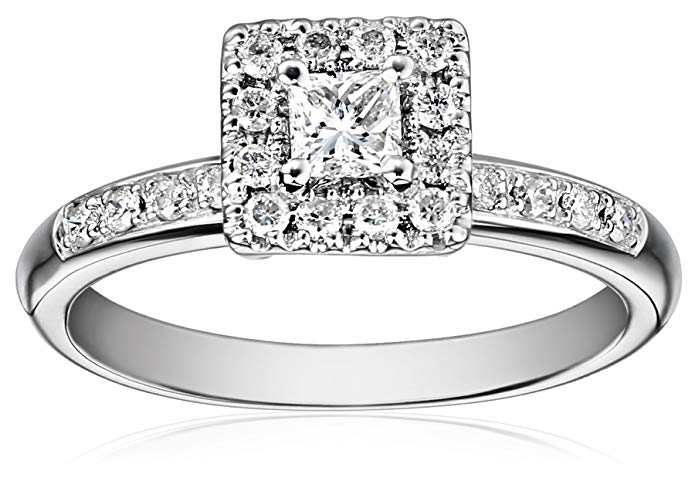 Kobelli 1/2 cttw Princess Diamond 14k White Gold Engagement Ring