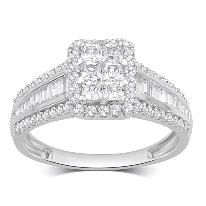 1.00 CTTW Diamond Engagement Ring in 10K White Gold