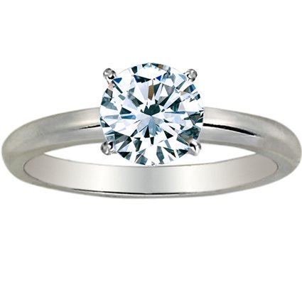 1/4 Carat Round Cut Diamond Solitaire Engagement Ring 14K White Gold 4 Prong (J-K, I2, 0.25 c.t.w) Very Good Cut