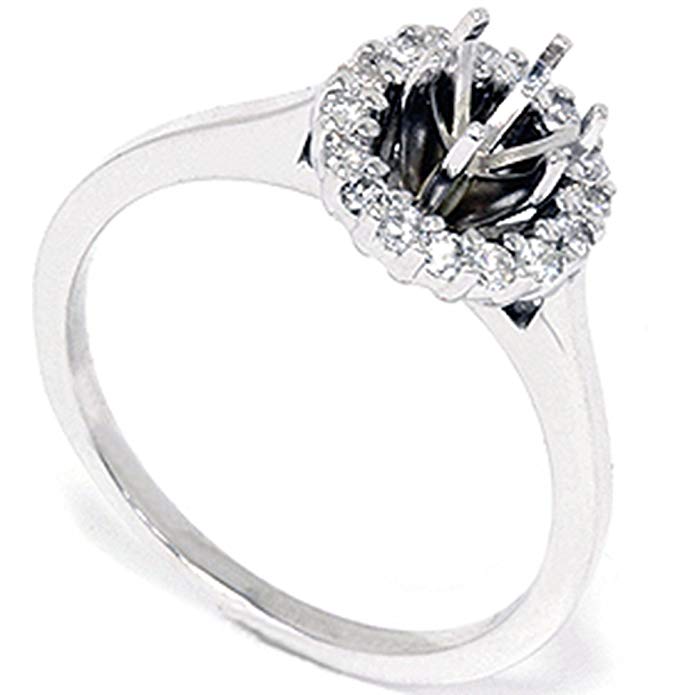 1/4ct Diamond Engagement Semi Mount Ring 14k White Gold