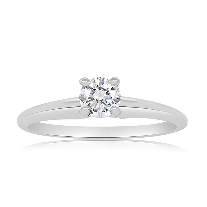 1/3ctw Diamond Solitaire Ring in 14k White Gold