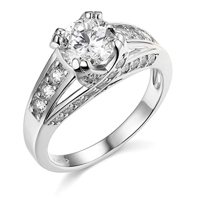TWJC 14k Yellow OR White Gold SOLID Wedding Engagement Ring