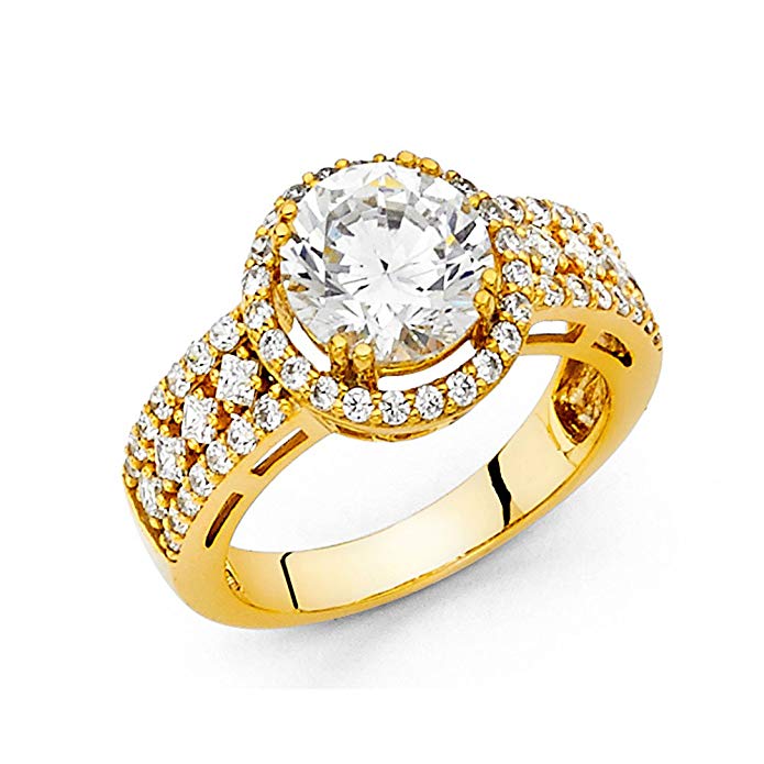 14k Yellow OR White Gold Wedding Engagement Ring